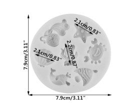 Molde silicona 7 animales marinos 